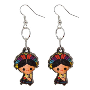 6 Aretes MDF Diseños Varios Dama