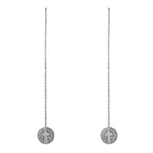 Cargar imagen en el visor de la galería, Juego de Pulsera y Aretes Medallas de San Benito Acero Inoxidable