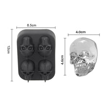 Cargar imagen en el visor de la galería, Bandeja Molde Cubos de Hielo Flexible de Silicona Calavera