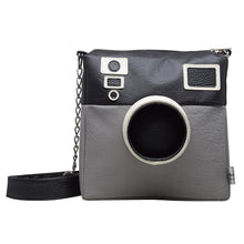 Cargar imagen en el visor de la galería, Bolsa Cartera Diseño de Cámara 3D Cuadrada Negro Gris