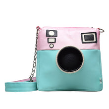Cargar imagen en el visor de la galería, Bolsa Cartera Diseño de Cámara 3D Cuadrada Rosa Azul Pastel