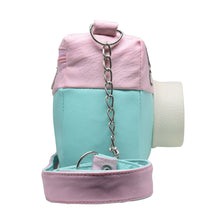 Cargar imagen en el visor de la galería, Bolsa Cartera Diseño de Cámara 3D Cuadrada Rosa Azul Pastel