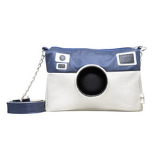 Cargar imagen en el visor de la galería, Bolsa Cartera Diseño de Cámara 3D Rectangular Azul Blanco