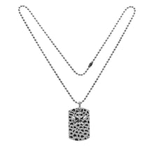 Cargar imagen en el visor de la galería, Collar Cadena Dije Placa y Calavera Cráneo Acero Inoxidable