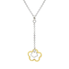 Cargar imagen en el visor de la galería, Collar Doble Flor Dorado Plateado Acero Inoxidable