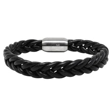 Cargar imagen en el visor de la galería, Juego de Collar Cruz y Pulsera Piel Acero Inoxidable