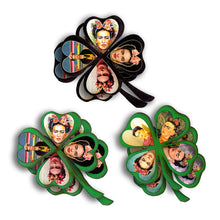 Cargar imagen en el visor de la galería, Set de 6 Imanes Trebol Fridas MDF