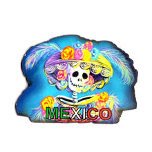 Cargar imagen en el visor de la galería, Set de 4 Imanes Catrinas México MDF