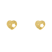 Cargar imagen en el visor de la galería, Juego Collar y Aretes Corazón Dorado Incrustación Acero Inoxidable