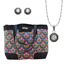 Cargar imagen en el visor de la galería, Paquete Bolsa Guanajuato y Juego de Collar y Aretes Circular con Piedras