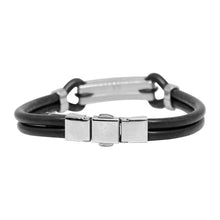 Cargar imagen en el visor de la galería, Pulsera Placas Broche de Presión Caucho Acero Inoxidable