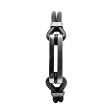 Cargar imagen en el visor de la galería, Pulsera Placas Broche de Presión Caucho Acero Inoxidable
