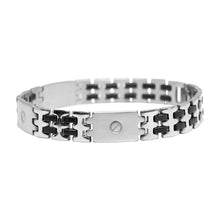 Cargar imagen en el visor de la galería, Pulsera Acero Inoxidable y  Caucho con Detalle de Tornillo