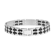 Cargar imagen en el visor de la galería, Pulsera Acero Inoxidable y  Caucho con Detalle de Tornillo