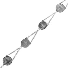 Cargar imagen en el visor de la galería, Juego de Pulsera y Aretes Medallas de San Benito Acero Inoxidable