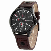 Cargar imagen en el visor de la galería, Reloj CURREN Deportivo Elegante Análogo Fechador Café