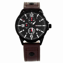 Cargar imagen en el visor de la galería, Reloj CURREN Deportivo Elegante Análogo Fechador Café