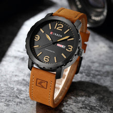 Cargar imagen en el visor de la galería, Reloj CURREN Dual Casual Caballero con Ventana de Fecha y Día Camel