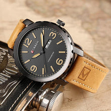 Cargar imagen en el visor de la galería, Reloj CURREN Dual Casual Caballero con Ventana de Fecha y Día Camel