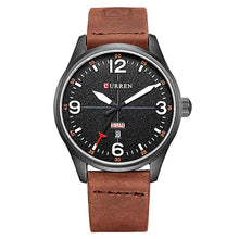 Cargar imagen en el visor de la galería, Reloj CURREN Casual y Moderno Caballero Con Fechador Café Negro