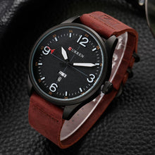 Cargar imagen en el visor de la galería, Reloj CURREN Casual y Moderno Caballero Con Fechador Café Negro