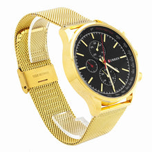 Cargar imagen en el visor de la galería, Reloj CURREN SCUD Clásico Correa Acero Inoxidable Movimiento de Cuarzo Dorado