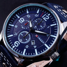 Cargar imagen en el visor de la galería, Reloj CURREN BEAR Análogo Deportivo Casual Fechador Azul