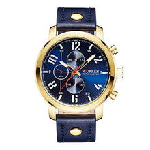 Cargar imagen en el visor de la galería, Reloj CURREN LION Deportivo Elegante Análogo Fechador Azul