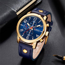 Cargar imagen en el visor de la galería, Reloj CURREN LION Deportivo Elegante Análogo Fechador Azul