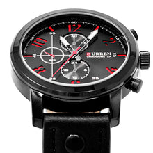 Cargar imagen en el visor de la galería, Reloj CURREN LION Deportivo Elegante Análogo Fechador Negro