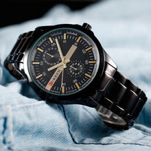 Cargar imagen en el visor de la galería, Reloj CURREN Deportivo Casual Análogo Ergonómico con Fechador Negro