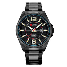 Cargar imagen en el visor de la galería, Reloj CURREN Casual Correa Metal Análogo Ergonómico con Fechador Negro