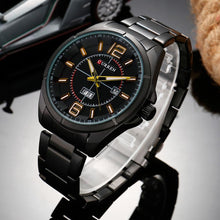 Cargar imagen en el visor de la galería, Reloj CURREN Casual Correa Metal Análogo Ergonómico con Fechador Negro