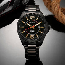 Cargar imagen en el visor de la galería, Reloj CURREN Casual Correa Metal Análogo Ergonómico con Fechador Negro