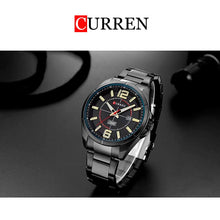 Cargar imagen en el visor de la galería, Reloj CURREN Casual Correa Metal Análogo Ergonómico con Fechador Negro