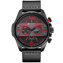 Cargar imagen en el visor de la galería, Reloj CURREN  Deportivo Moderno Fechador Caballero Negro Rojo