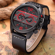 Cargar imagen en el visor de la galería, Reloj CURREN  Deportivo Moderno Fechador Caballero Negro Rojo