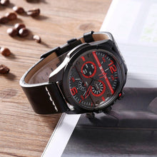 Cargar imagen en el visor de la galería, Reloj CURREN  Deportivo Moderno Fechador Caballero Negro Rojo