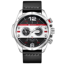 Cargar imagen en el visor de la galería, Reloj CURREN Análogo Deportivo Fechador Caballero Negro Plata