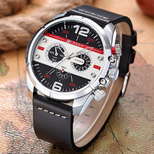 Cargar imagen en el visor de la galería, Reloj CURREN Análogo Deportivo Fechador Caballero Negro Plata