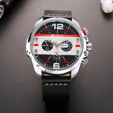 Cargar imagen en el visor de la galería, Reloj CURREN Análogo Deportivo Fechador Caballero Negro Plata