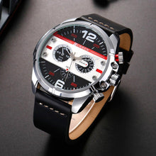 Cargar imagen en el visor de la galería, Reloj CURREN Análogo Deportivo Fechador Caballero Negro Plata