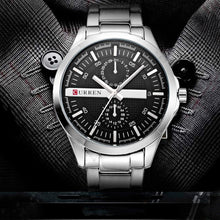 Cargar imagen en el visor de la galería, Reloj CURREN ARMONY Análogo Franja Metálica Fechador Plateado