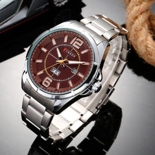 Cargar imagen en el visor de la galería, Reloj CURREN Elegante Análogo Fechador Correa Plateado Vino