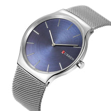 Cargar imagen en el visor de la galería, Reloj CURREN Análogo Minimalista Elegante Ergonómico Plata - Azul