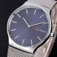 Cargar imagen en el visor de la galería, Reloj CURREN Análogo Minimalista Elegante Ergonómico Plata - Azul