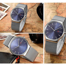 Cargar imagen en el visor de la galería, Reloj CURREN Análogo Minimalista Elegante Ergonómico Plata - Azul