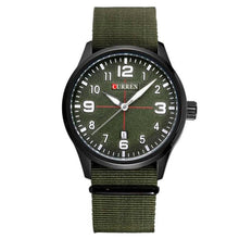 Cargar imagen en el visor de la galería, Reloj CURREN Strife Casual Deportivo Tela Análogo Fechador Ergonómico Verde Militar