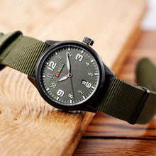 Cargar imagen en el visor de la galería, Reloj CURREN Strife Casual Deportivo Tela Análogo Fechador Ergonómico Verde Militar