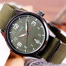 Cargar imagen en el visor de la galería, Reloj CURREN Strife Casual Deportivo Tela Análogo Fechador Ergonómico Verde Militar